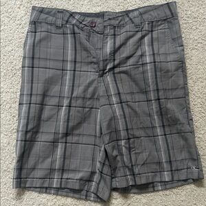 O'Neill Charcoal and White Plaid Shorts